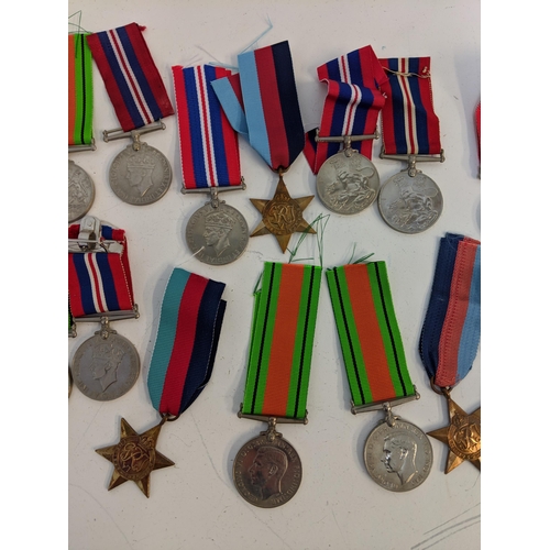 291 - WWII medals to include Defence, British war and Stars, Location:STAIRS