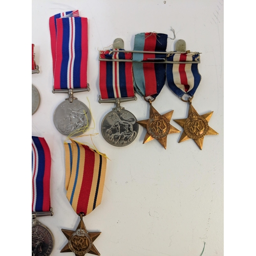 293 - WWII medals to include Defence, British war and Stars, Location:STAIRS