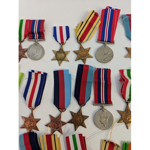 294 - WWII medals to include Defence, British war and Stars, Location:STAIRS