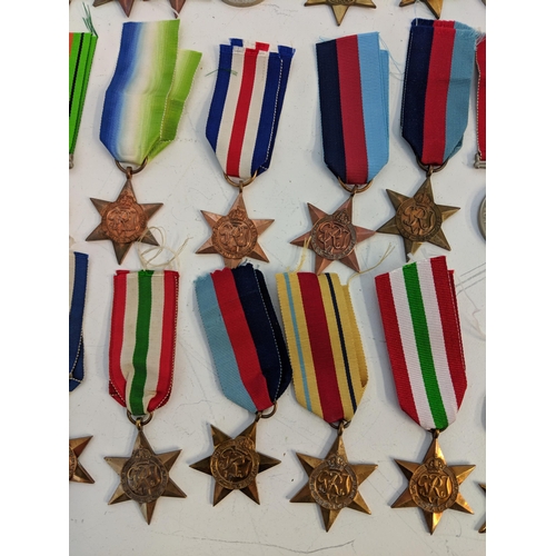 294 - WWII medals to include Defence, British war and Stars, Location:STAIRS