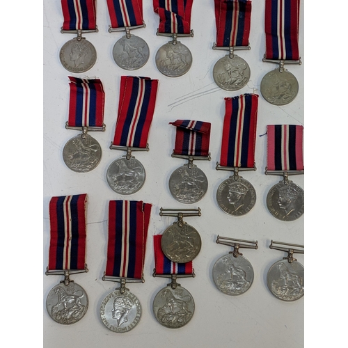 296 - Forty four WWII British service medals, (five without ribbons), Location:STAIRS