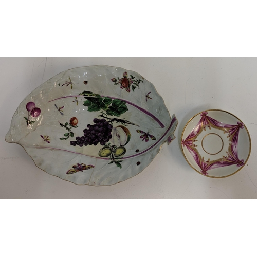 304 - Seven pieces of late 19th century Royal Worcester to include a dish, a blue and white plate, a salve... 