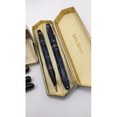 54 - Six mixed pens to include a Conway Stewart fountain pen with 14k gold nib
Location:T