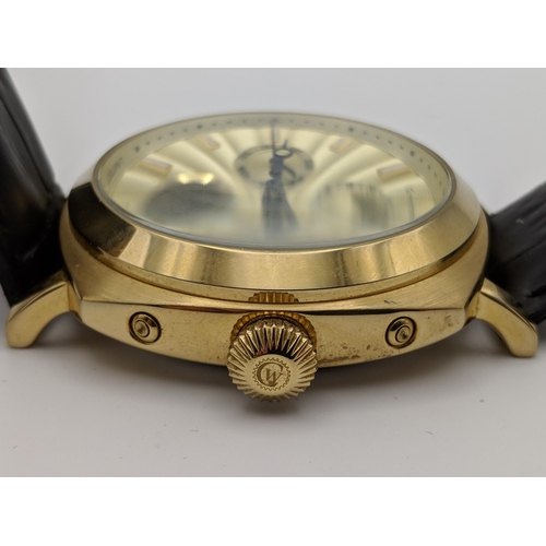 69 - A Constantin Weisz automatic open heart wrist watch, on a black leather strap 
Location:CAB6