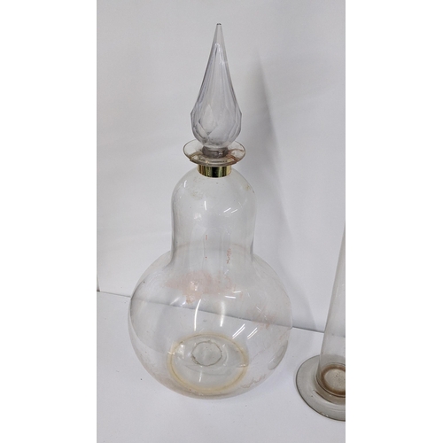 81 - Two Victorian apothecary chemist glass jars A/F 
Location:BWR