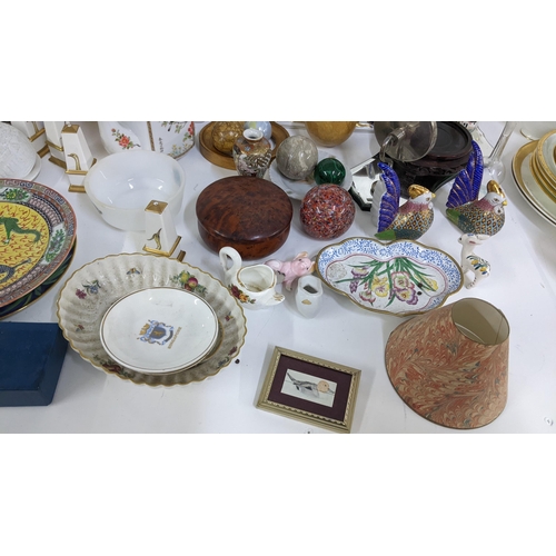 98 - A mixed lot to include figural candlesticks, Chinese plate, paperweight and other items Location:LWB