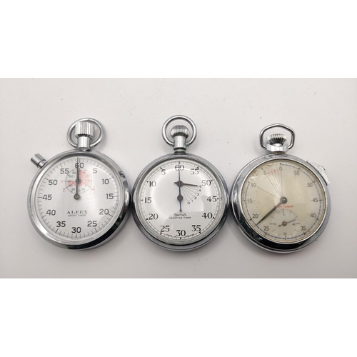 250 - Three mid 20th century stop watches to include a Smiths yachting timer, Location:CAB 1