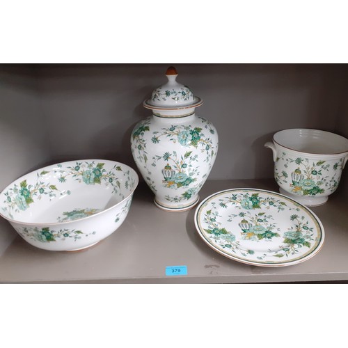 379 - Four large items of Royal Staffordshire Kowloon to include a fruit bowl and a ginger jar with lid. L... 