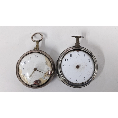 125 - Two Georgian silver pair cased pocket watches, one hallmarked London 1809, Location:CAB1