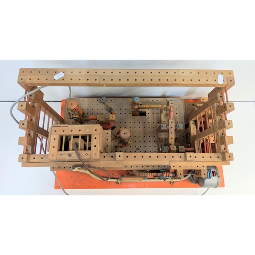 151 - A self-made (possibly Mattel) woodworking/watermill workshop, with electrically-powered motor (this ... 