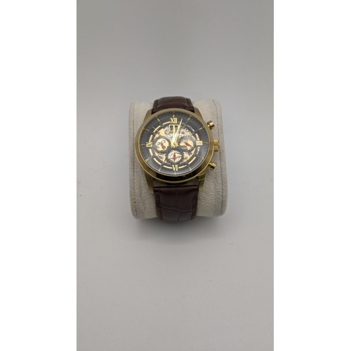 159 - A Constantin Weisz gold plated case gents automatic wrist watch on a brown leather strap
Location:CA... 