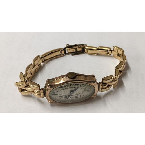 17 - An early 20th century 9ct gold manual wind wristwatch on a gold plated bracelet
Location:CAB5