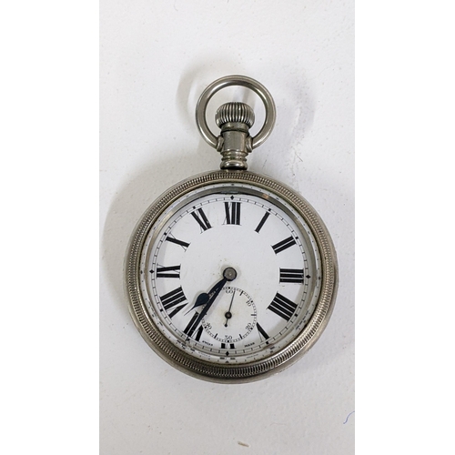 230 - A Buren keyless wound, open faced pocket watch, engraved with broad arrow to the case back, Location... 