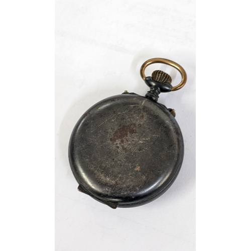 233 - An early 20th century invincible alarm pocket watch in a gun metal case, A/F, Location:CAB3