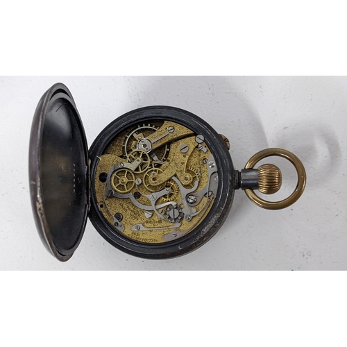 235 - An early 20th century Spikes From Dent, Accuraspeed, open faced pocket watch with stop watch functio... 