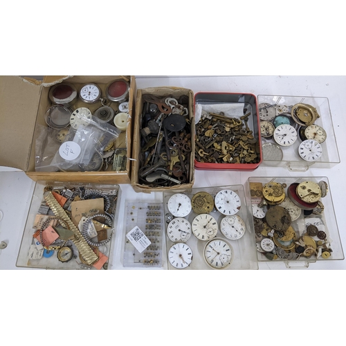 254 - A mixed lot to include pocket watch movements, cases, clock keys and other items
Location:7.4