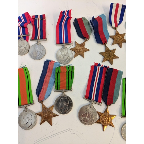 291 - WWII medals to include Defence, British war and Stars, Location:STAIRS