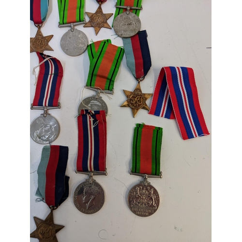 292 - WWII medals to include Defence, British war and Stars, Location:STAIRS