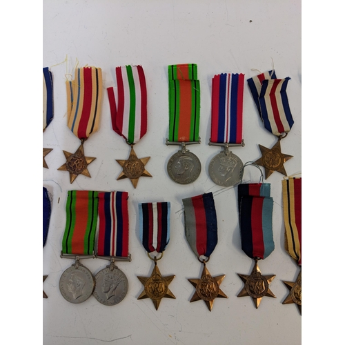 293 - WWII medals to include Defence, British war and Stars, Location:STAIRS