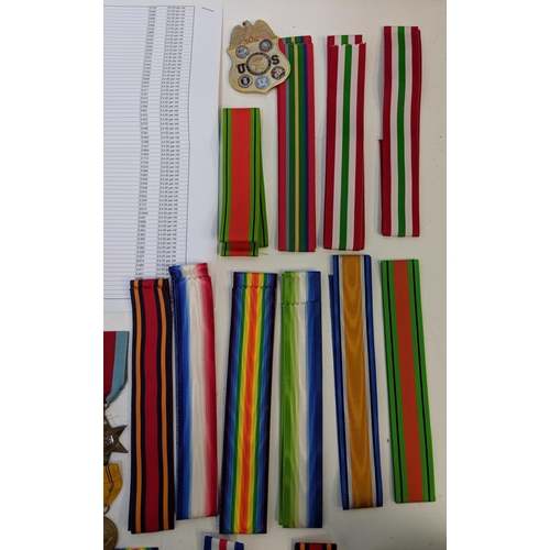 295 - War medal ribbons and a department of defence US plaque, a cased achievement medal embossed with an ... 