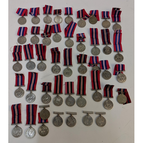 296 - Forty four WWII British service medals, (five without ribbons), Location:STAIRS