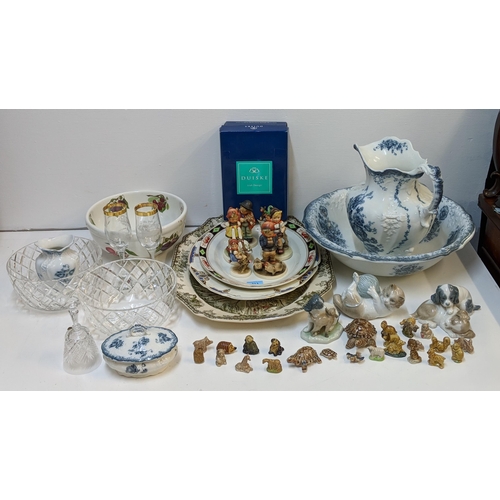 313 - Ceramics and glassware to include Hummel figurines, Nao model animals, a Portmerion bowls and other ... 