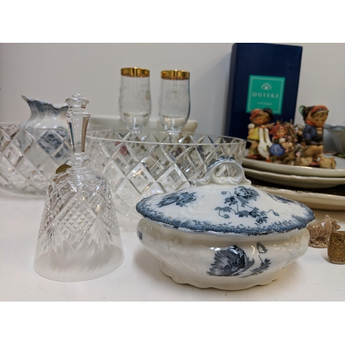 313 - Ceramics and glassware to include Hummel figurines, Nao model animals, a Portmerion bowls and other ... 