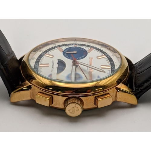 66 - A Swan and Edgar 20 jewels automatic wrist watch on a black leather strap
Location:CAB6