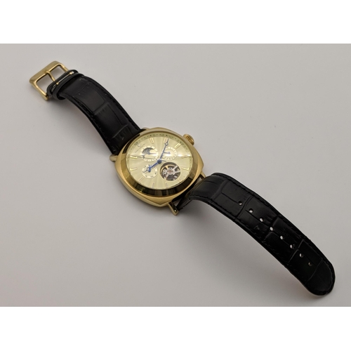 69 - A Constantin Weisz automatic open heart wrist watch, on a black leather strap 
Location:CAB6