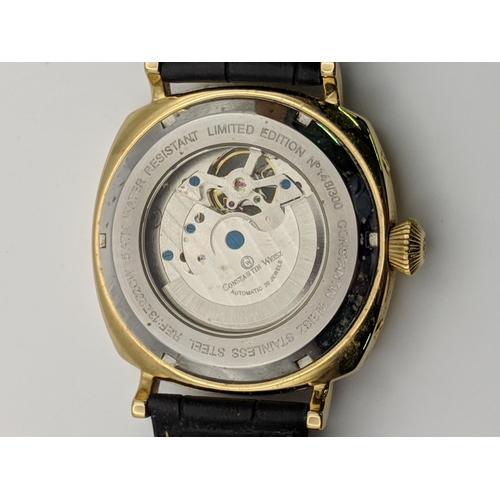 69 - A Constantin Weisz automatic open heart wrist watch, on a black leather strap 
Location:CAB6