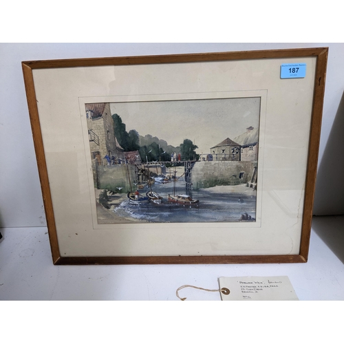 187 - K H Panter ARIBA, FRSA - Porlock Weir, watercolour. signed lower right, Bristol Savages exhibition l... 