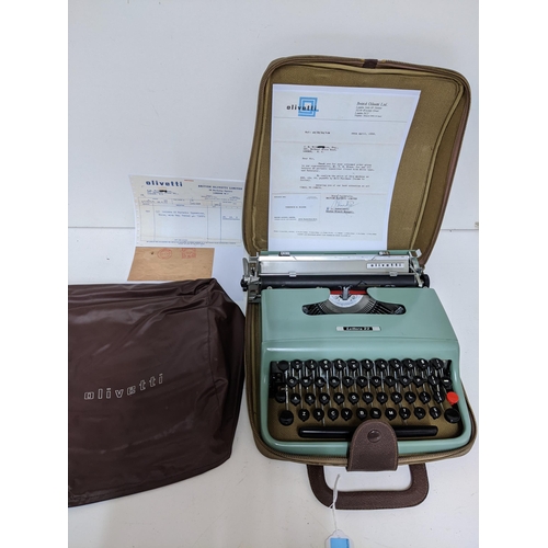 194 - Olivetti portable typewriter - Lettera 22, fitted with Elite type and tabulator. Purchased 28th Apri... 