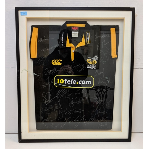 270 - A Wasps rugby shirt signed by members of the team, Location:RWF