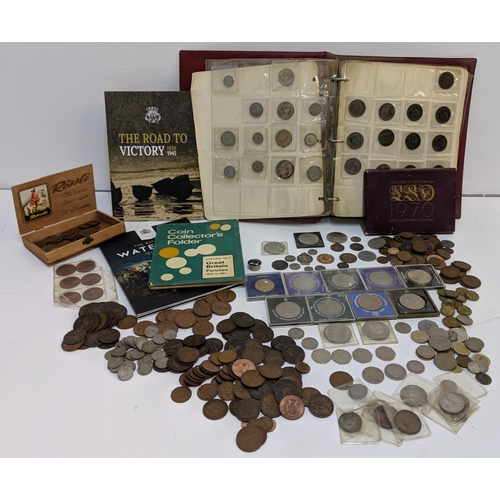 273 - Mixed coins - an album of British coins to include George V florins, threepence, Victoria pennies, 1... 