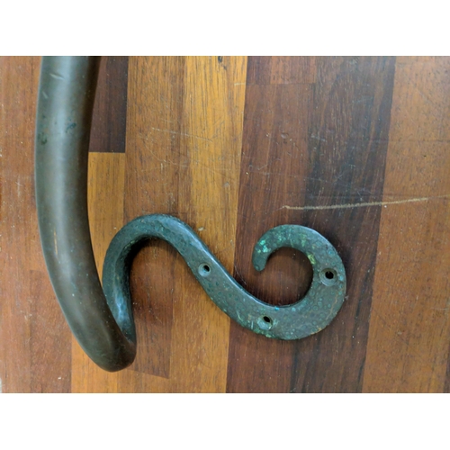 321 - An early 20th century bronze door handle fashioned as a snake, Location:STAIRS