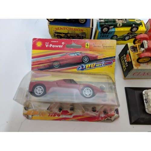 325 - Diecast and tinplate model vehicles to include Grand Tourism Reliant Scmiter, Corgi 155, Matchbox Y1... 