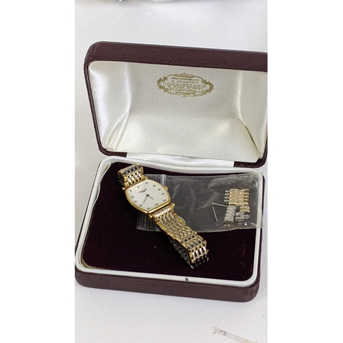 344 - A Longines La Grande Classique gold plated ladies wristwatch having a mother of pearl dial with diam... 