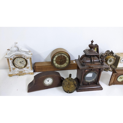 371 - Mixed clocks and a metronome to include a mid 20th century Timemaster mantle clock, Hermle carriage ... 