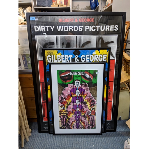 395 - Three modern posters advertising Gilbert & George Exhibitions, Dirty Words Pictures, Major Exhibitio... 