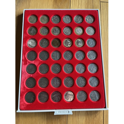 396 - A collection of over 450 coins housed in 12 Lidner stacking coin trays, English copper from 1797, to... 