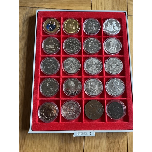 396 - A collection of over 450 coins housed in 12 Lidner stacking coin trays, English copper from 1797, to... 