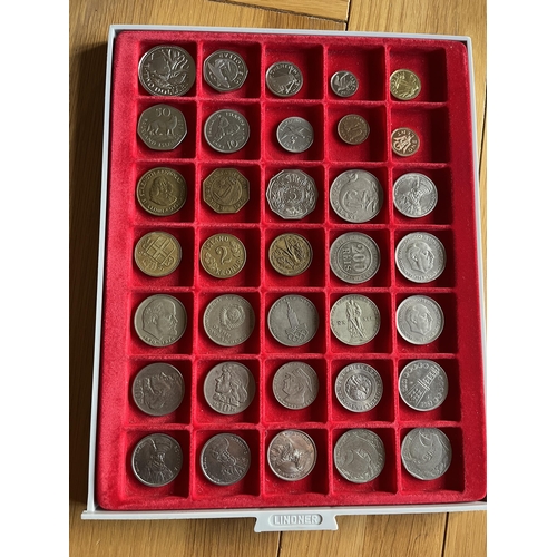 396 - A collection of over 450 coins housed in 12 Lidner stacking coin trays, English copper from 1797, to... 