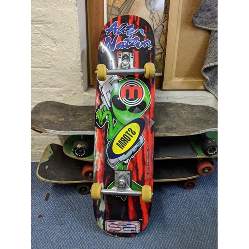 403 - Four skateboards, all decorated on the underside A/F, Location:LWF