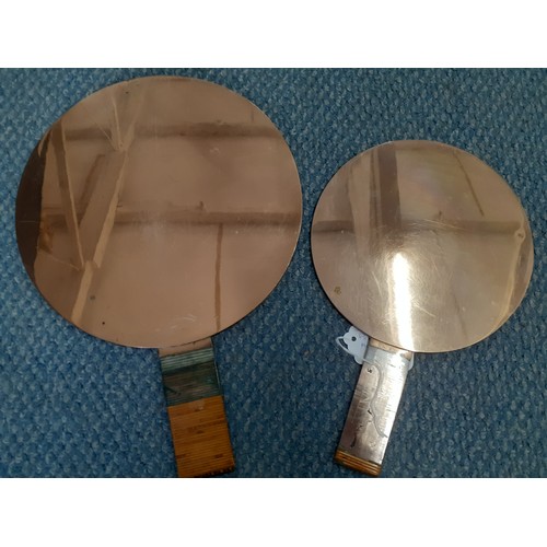 93 - Two 19th Century Japanese Meiji period bronze hand mirrors. Location:R2.4