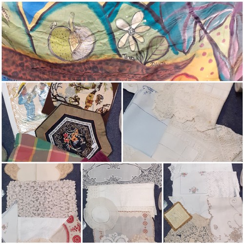 137 - A quantity of vintage table linen to include table cloths and napkins together with a 2007 Tuhi-Pape... 