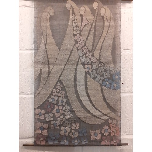 148 - A 1960's hand loomed cream ground Rya rug/wall tapestry in  'Fairy Tale Forest' designed by Aappo Ha... 