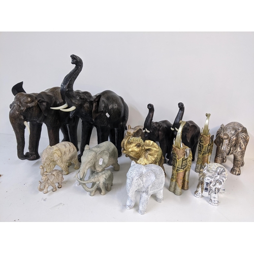 266 - A collection of model elephants including Indian style examples Location:7.1