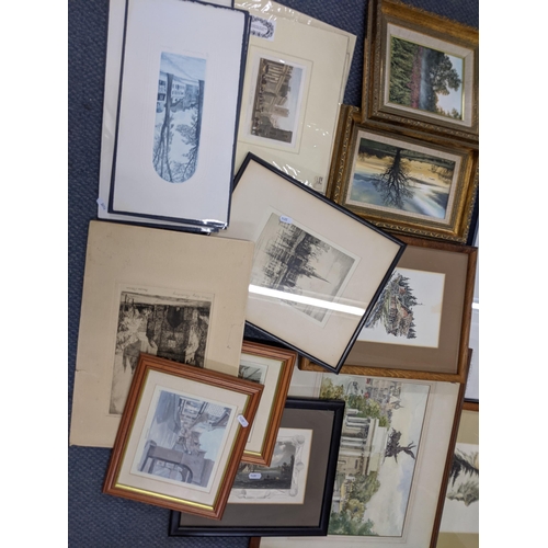 272 - Mixed pictures to include a George Atack watercolour depicting Wellington Arch, Chinese framed silk ... 