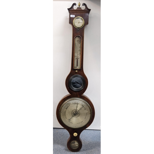 277 - A 19th century mahogany Grassi & Fontana banjo barometer 97cm h Location: LWF