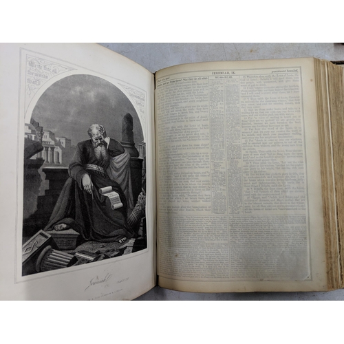 291 - A Victorian bible with illustrations, together with Carry On magazines, and a Watford FC book Locati... 